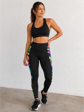 PINK Victoria’s Secret Active Colorblock‎ Mesh Leggings Small